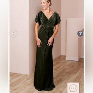 Revelry Olive Green Gwen Velvet Dress